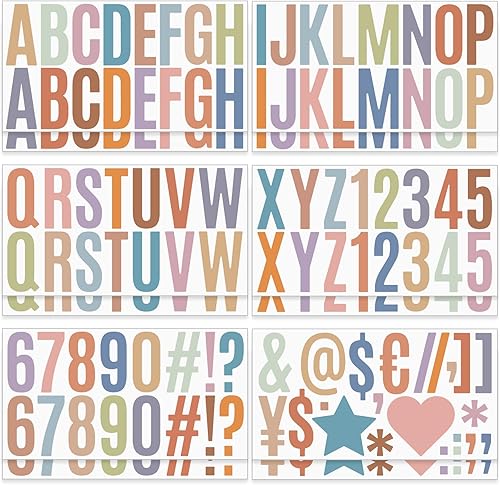 Miniatura 8 de 24 hojas de calcomanías de letras, kit de números de letras de vinilo autoadhesivas de 2.5 pulgadas, calcomanías negras para buzón de correo, aula,