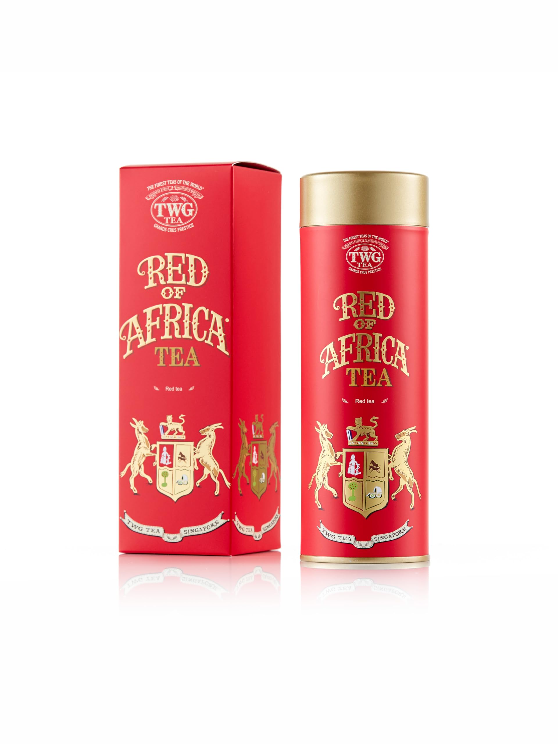 TWG Tea | Red of Africa Tea | Loose Leaf Rooibos | Lemon Balm Leaves & Marigold | Haute Couture Tin, 100g | Gift Set