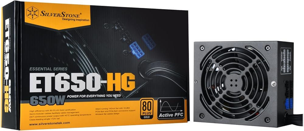 SilverStone Technology 650 Watt Semi-Modular 80 Plus Gold Computer Power Supply - View 1
