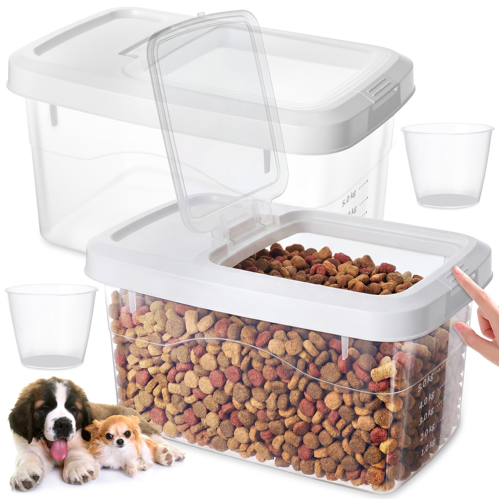 Photo 1 of Acellegic 2 Pack 11 Lbs Airtight Dog Food Storage Container with Scoops
