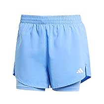 adidas Donna AEROREADY Made for Training Minimal Two-in-One Shorts, Blue Fusion, White, S