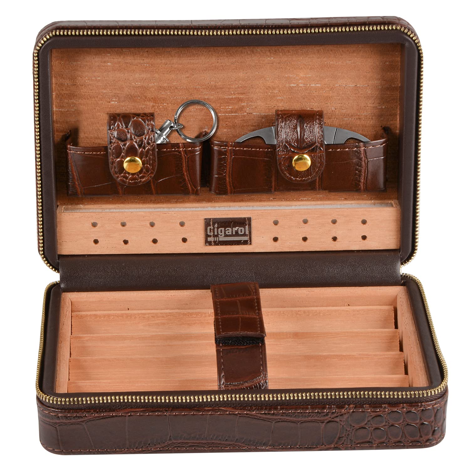 Buy Volenx Cigar Humidor with Cigar Cutter and Cigar Drill,Crocodile PU