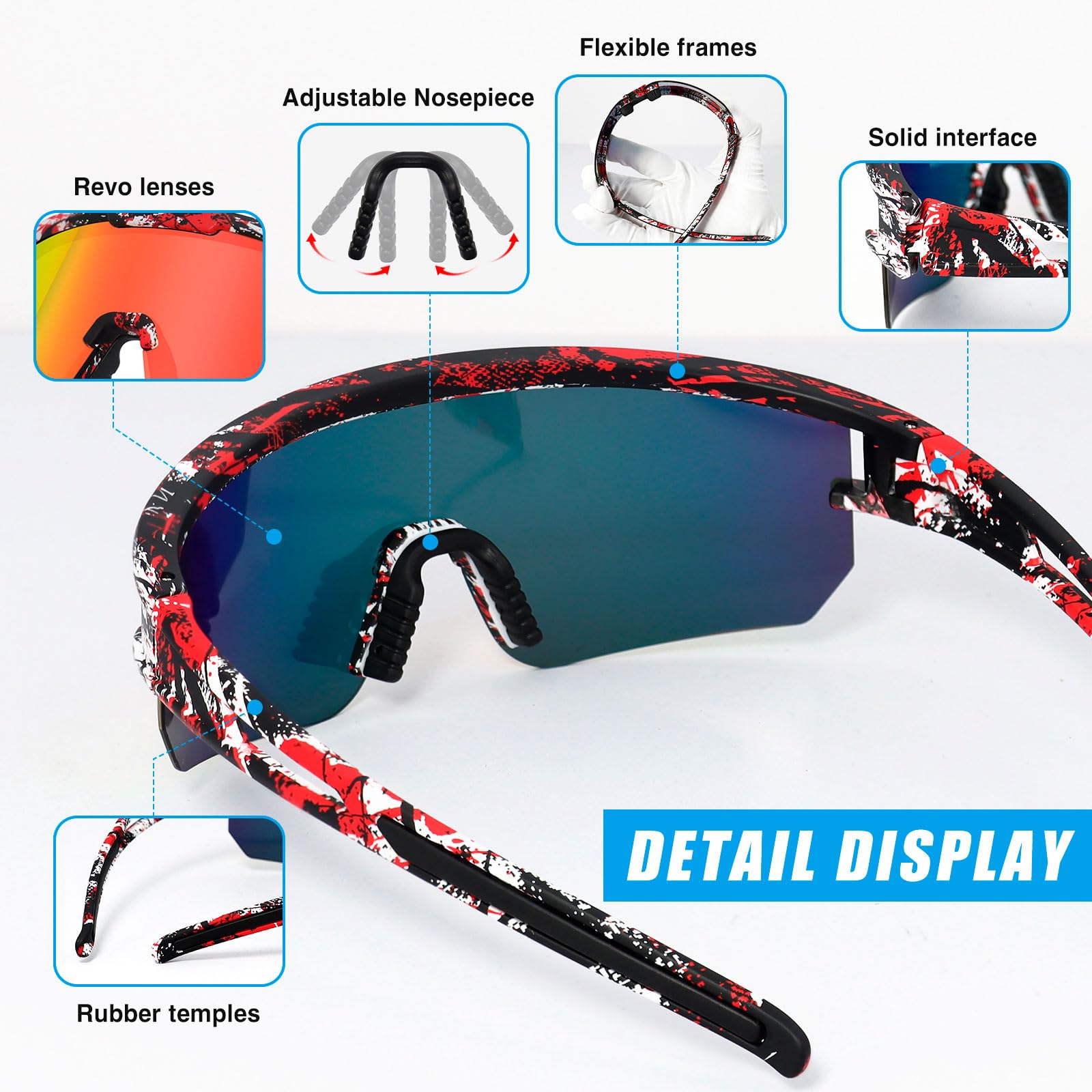 Occhiali da sole polarizzati da ciclismo per uomini e donne occhiali da baseball UV400 per MTB equitazione bicicletta corsa guida bici