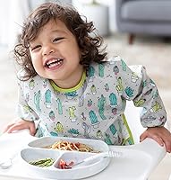 Vista 3 de Bumkins impermeable Manga babero, 6-24 meses, Cacti