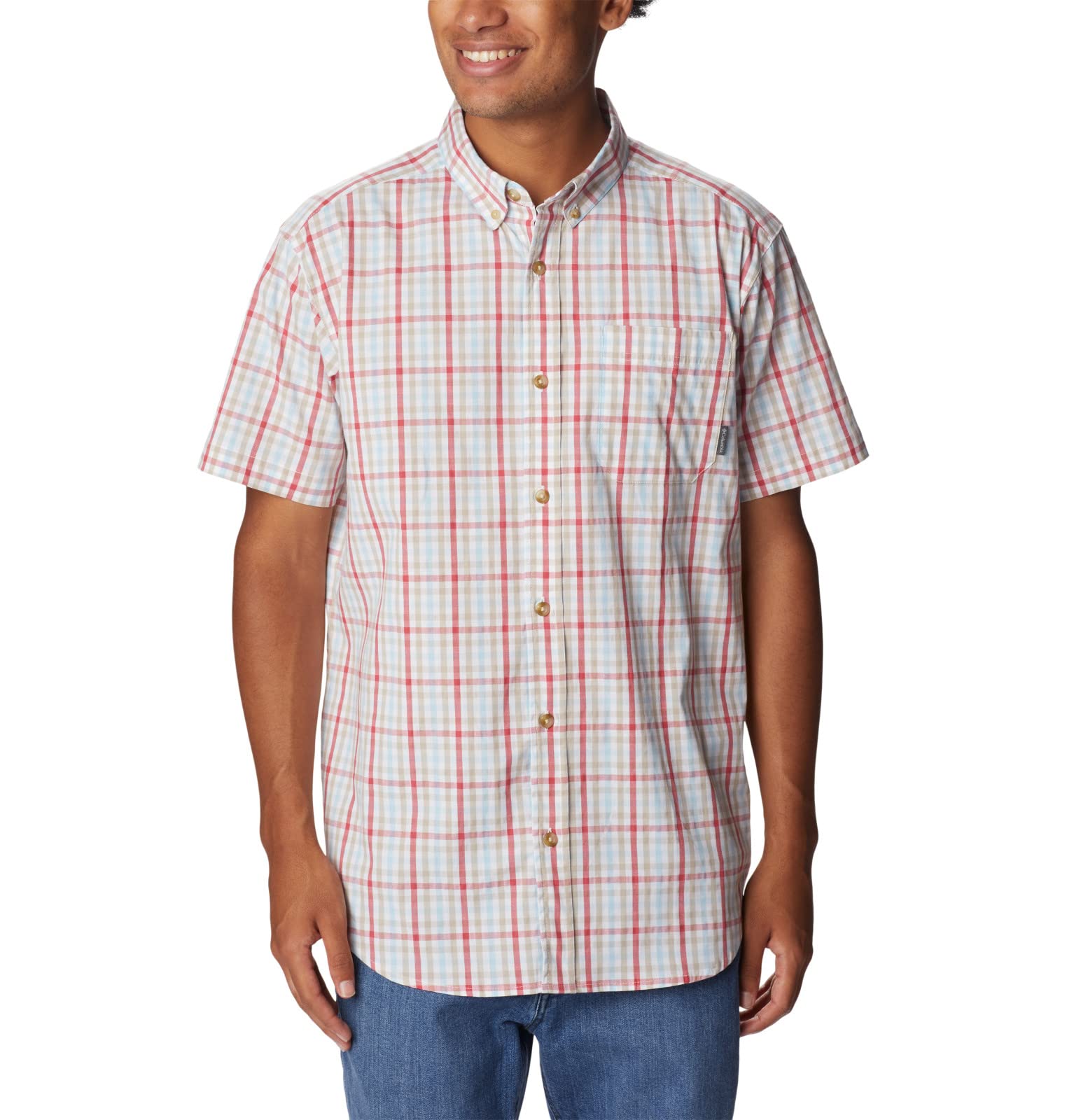 Columbia Rapid Rivers II Short Sleeve Plaid Shirt, Comfort Stretch Camisa de Botones Hombre