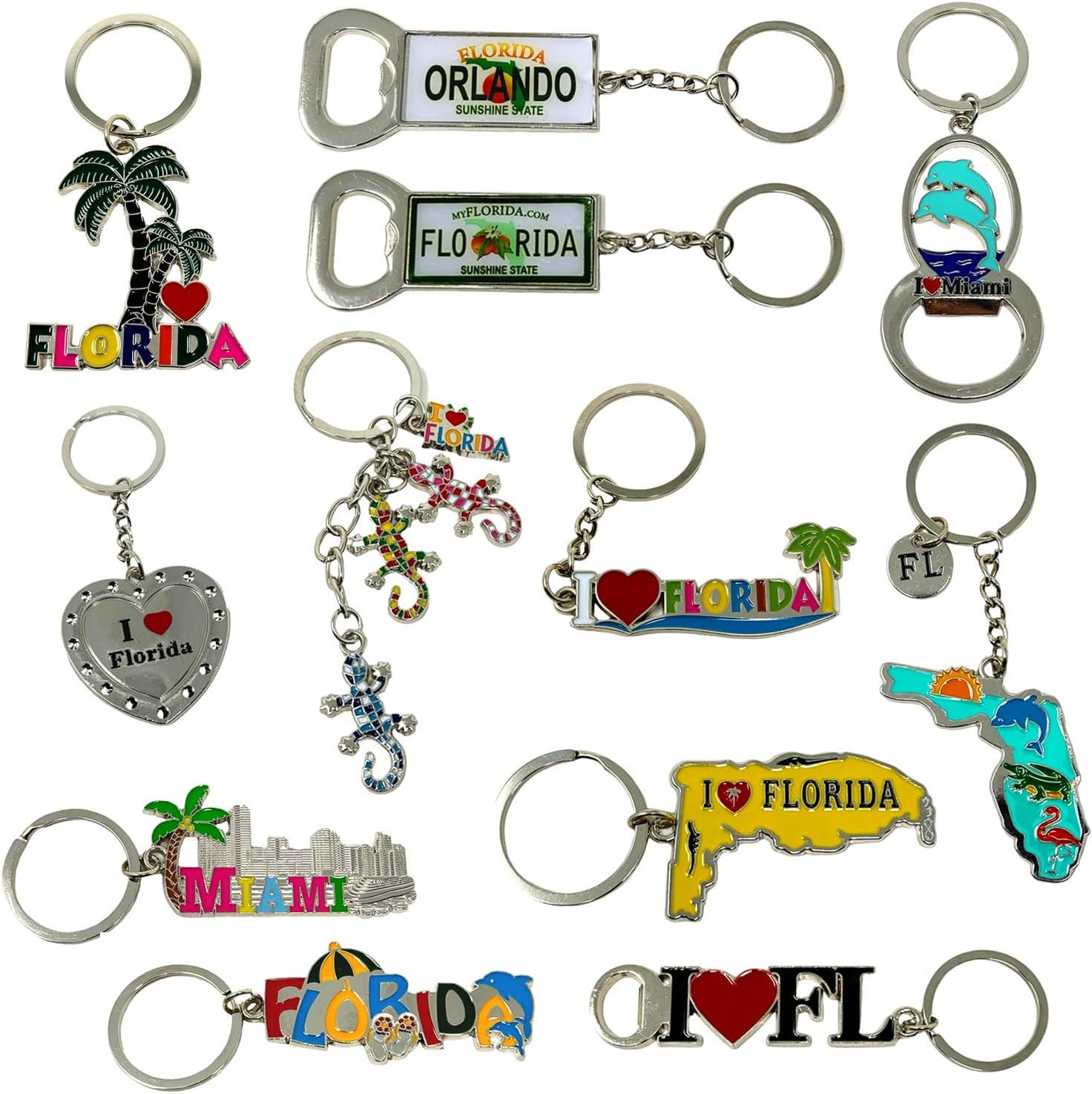 American Cities and States Metal Quality Keychains (Miami 5