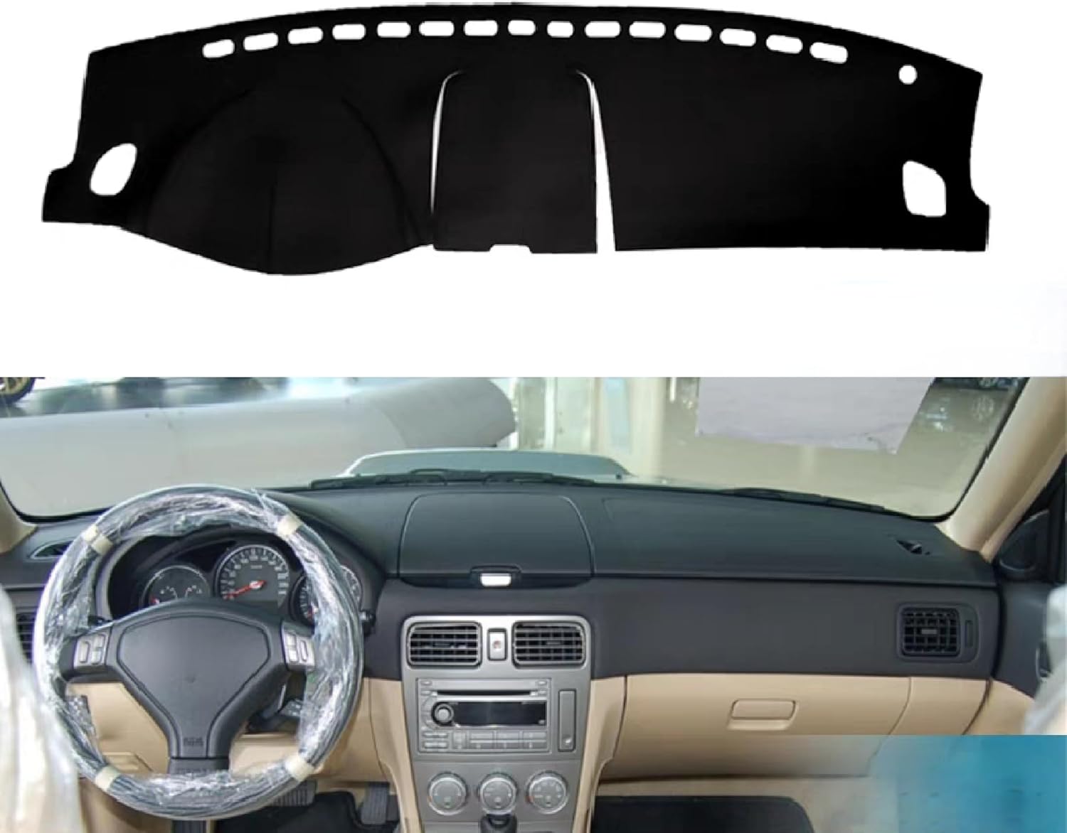 Car Dashboard Cover Mat Carpet Compatible for 2004 2005 2006 2007 2008 Subaru Forester Dash Mat Sunshade Windshield Glare Black