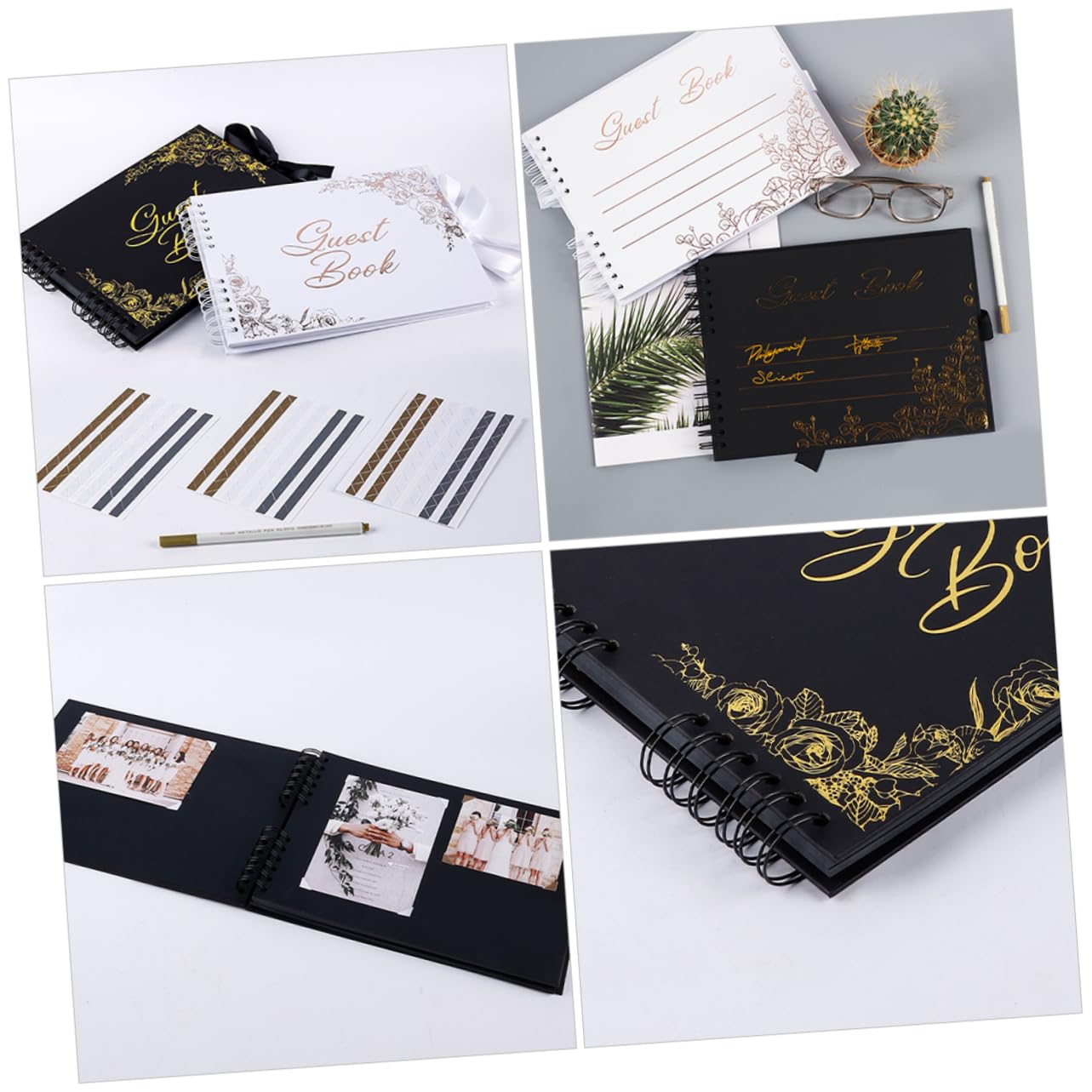 VILLCASE Libro degli Ospiti per Matrimonio Album di Ritagli Libro delle Firme Portatile per Feste per Fidanzamenti
