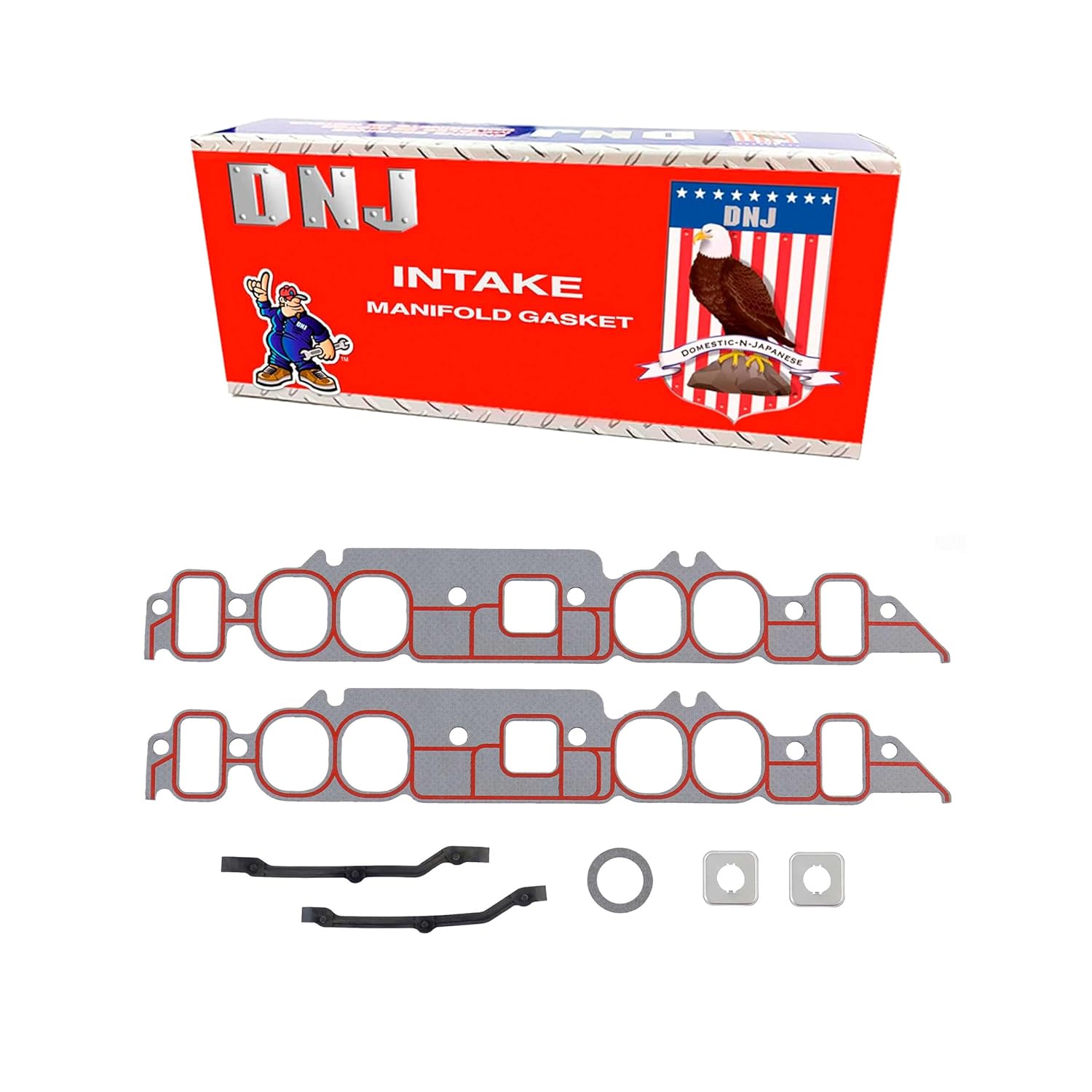 DNJ IG3194 Intake Manifold Gasket Set for 1970-1990 Chevrolet, GMC Bel Air, Biscayne, Blazer 7.4L V8 16V OHV 7439cc