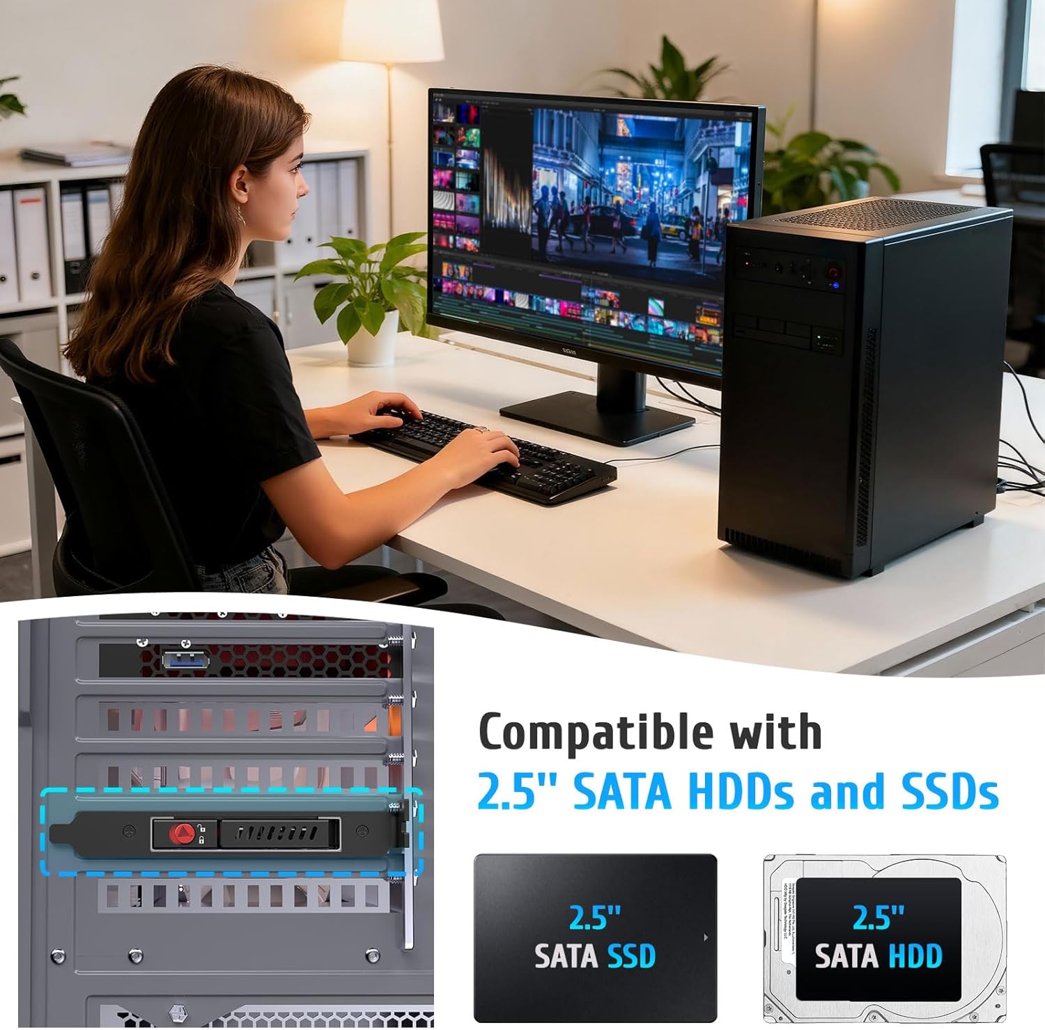 2.5 inch SATA HDD & SSD Mounting Kit for Internal 3.5" Drive Bay