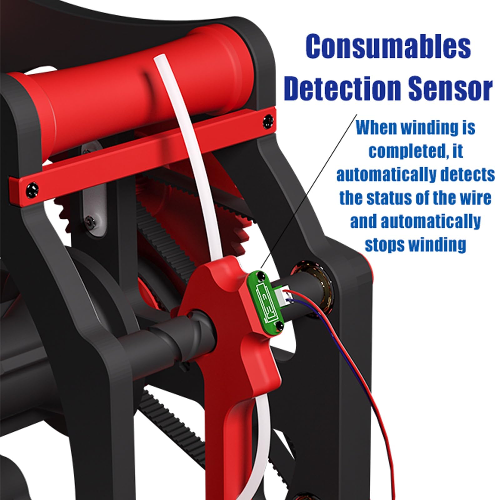 Respooler de filamento para impresora 3D, bobinador eléctrico con detección inteligente, inicio/parada con un botón y control de velocidad para suministros de impresión 3D
