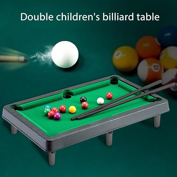 Mini Pool Table, Mini Pool Table Interactive Simulation Miniature Billiard Game Set for Desktop Decoration Ornament
