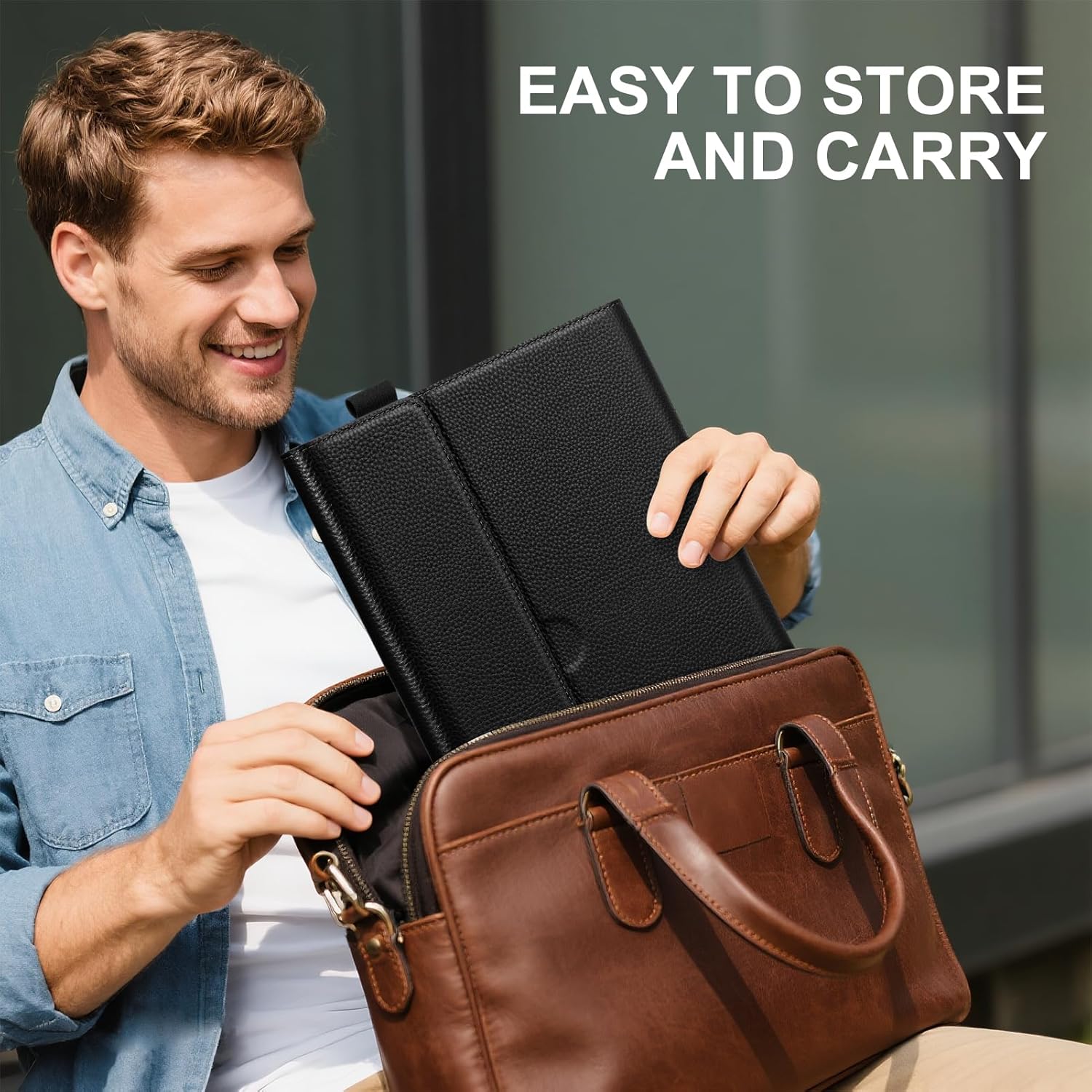 Genuine Leather Case for Microsoft Surface Pro 9/10/11 (13 Inch) with Multi-Angle Stand, Magnetic Closure, Pencil Holder & Type Cover Compatible, Black