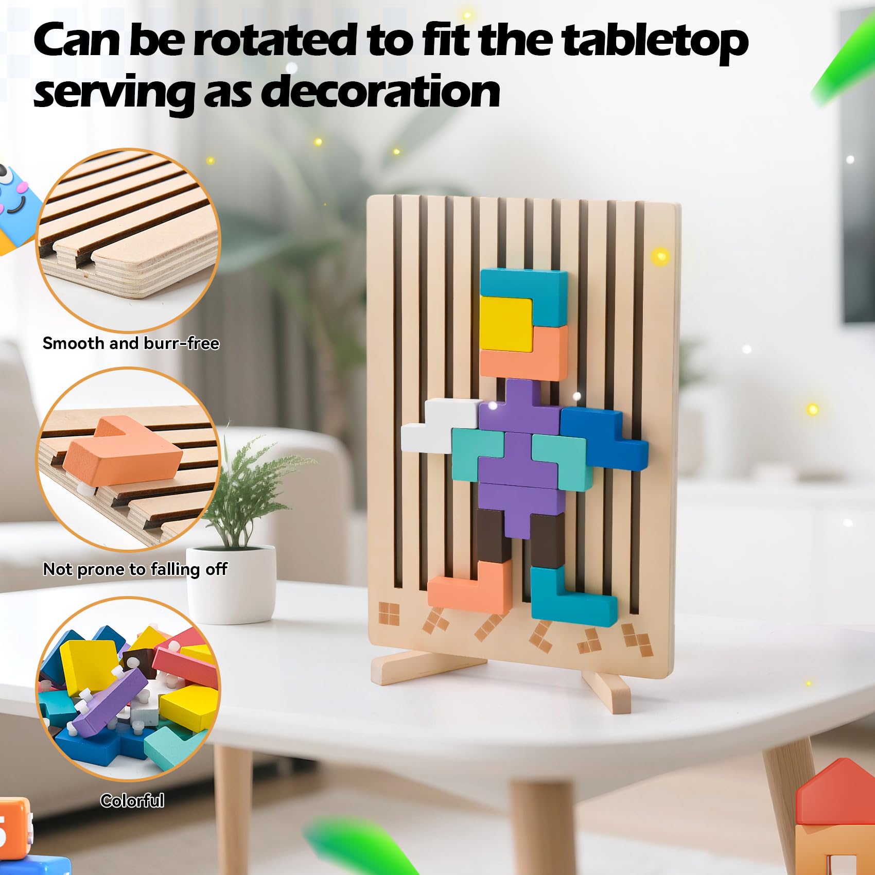 Tetris Puzzle Bambini, Giocattoli educativi, Puzzle di LegnoTetris, Giochi Montessori 3 4 5 6 Anni, Giochi Bambini, Intelligenza Jigsaw, Regalo Educativi per Bambinis