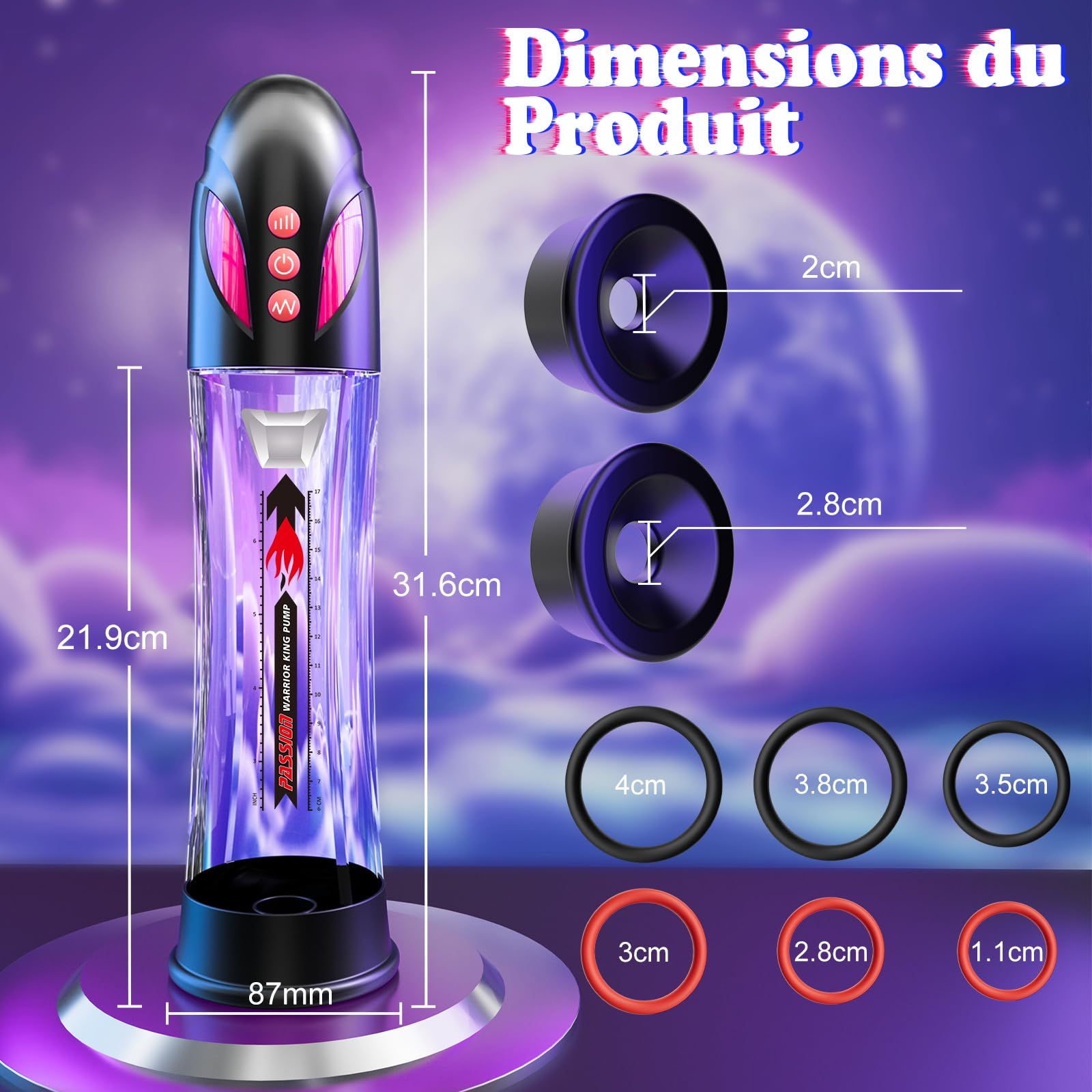Pompe à Pénis Sex Toýs Homme - Pompe d'agrandissement du Pénis avec 4 Pression et 4 Modes D'aspiration,Pompe à Pénis Électrique Masturbateurs Masculins Sex Toys pour Hommes Pompe a Pénis pour Homme