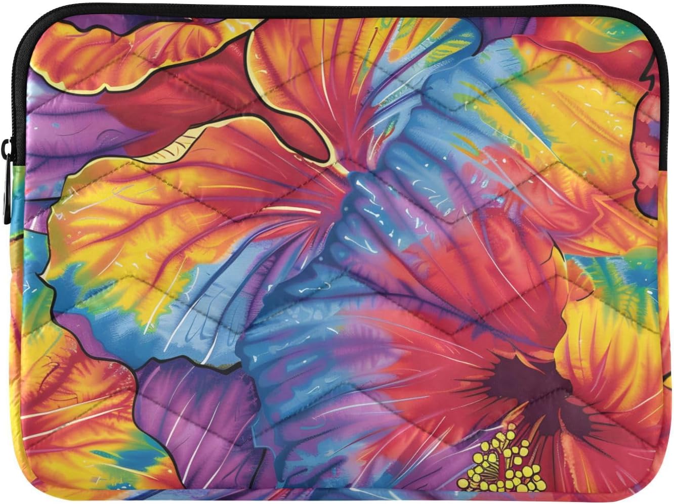 ALAZA Hibiscus Flower Colorful Pattern Laptop Sleeve Case 13 inch, 13.3 in, Computer Cases for Pad Tablet, Waterproof Briefcase Bag