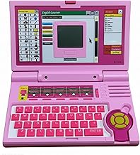 Cable World® Educational Laptop Computer Toy for Kids Above 3 Years - 20 Fun Activity Learning Machine, Now Learn Letter, Words, Games, Mathematics, Music, Logic, Memory Tool - Pink