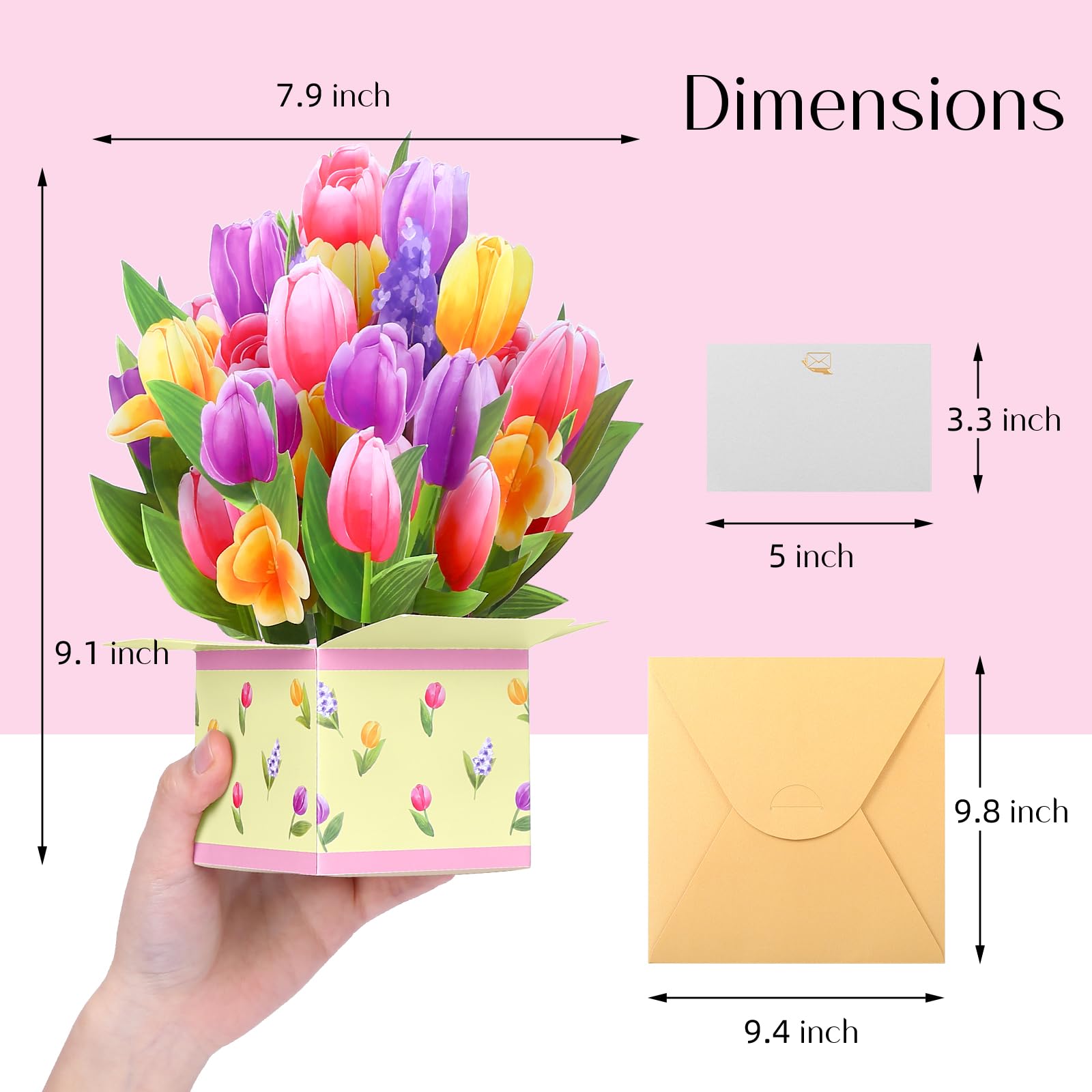 Snapklik.com : Paper Flower Bouquet Pop Up Cards, Tulip 3D Popup ...