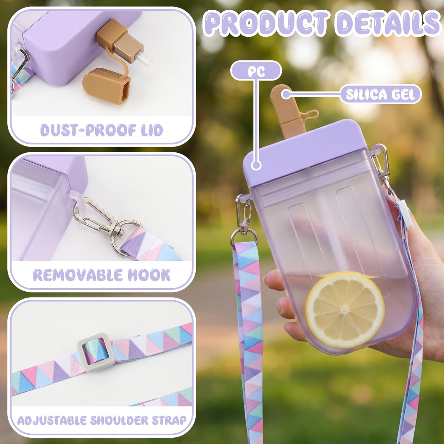 12 Set/36 Pcs End of Year Students Gift from Teacher Ice Cream Water Bottle with Strap and Cards Summer Graduation Student Class Gifts for Classroom Prizes Summer Party