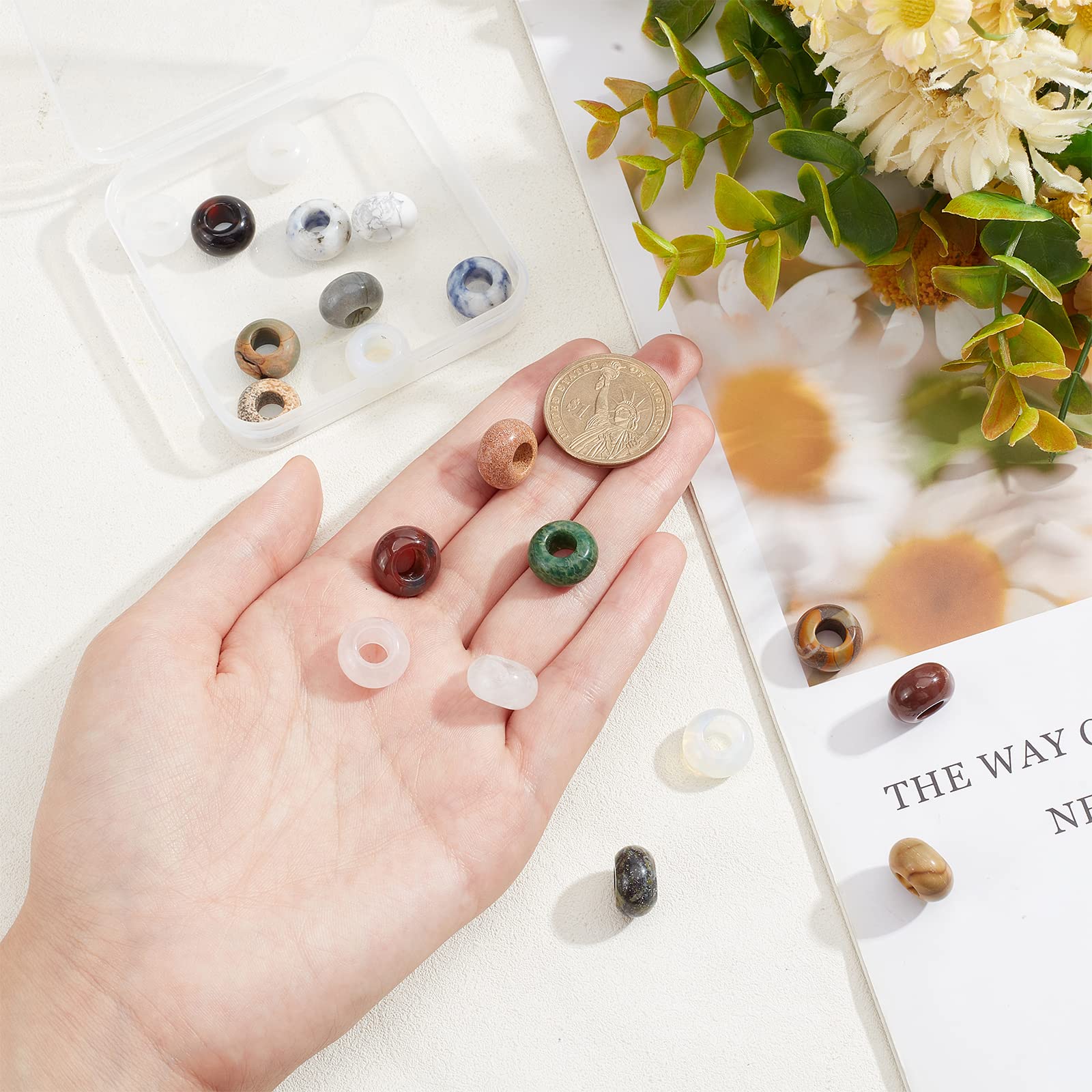 Pietre Preziose Naturali Perline Sfuse Distanziatore Rondelle - Foto 13