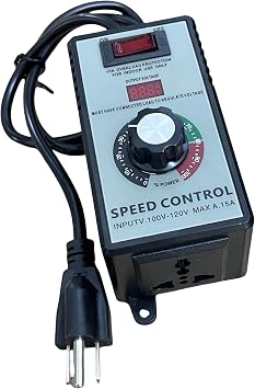 120V AC Variable Speed Controller, 15A Fan Motor Speed Regulator with LED Digital Display & Overload Protection, for Exhaust Fan, Blower, Grinder and Small Power Tools