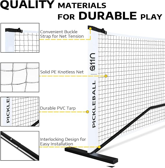 A11N SPORTS Designed for All Weather Conditions with Steady Metal Frame and Strong PE Net, Regulation Size Net with Carrying Bag- 22 Wide x 36 Tall, Indoor/Outdoor Use