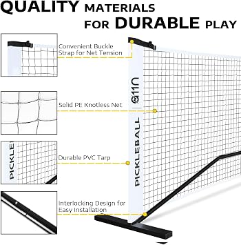 A11N SPORTS Designed for All Weather Conditions with Steady Metal Frame and Strong PE Net, Regulation Size Net with Carrying Bag- 22 Wide x 36 Tall, Indoor/Outdoor Use