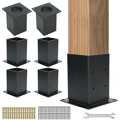 Enjoyable Outdoor Space with Pergola Brackets Kit and Post Bases