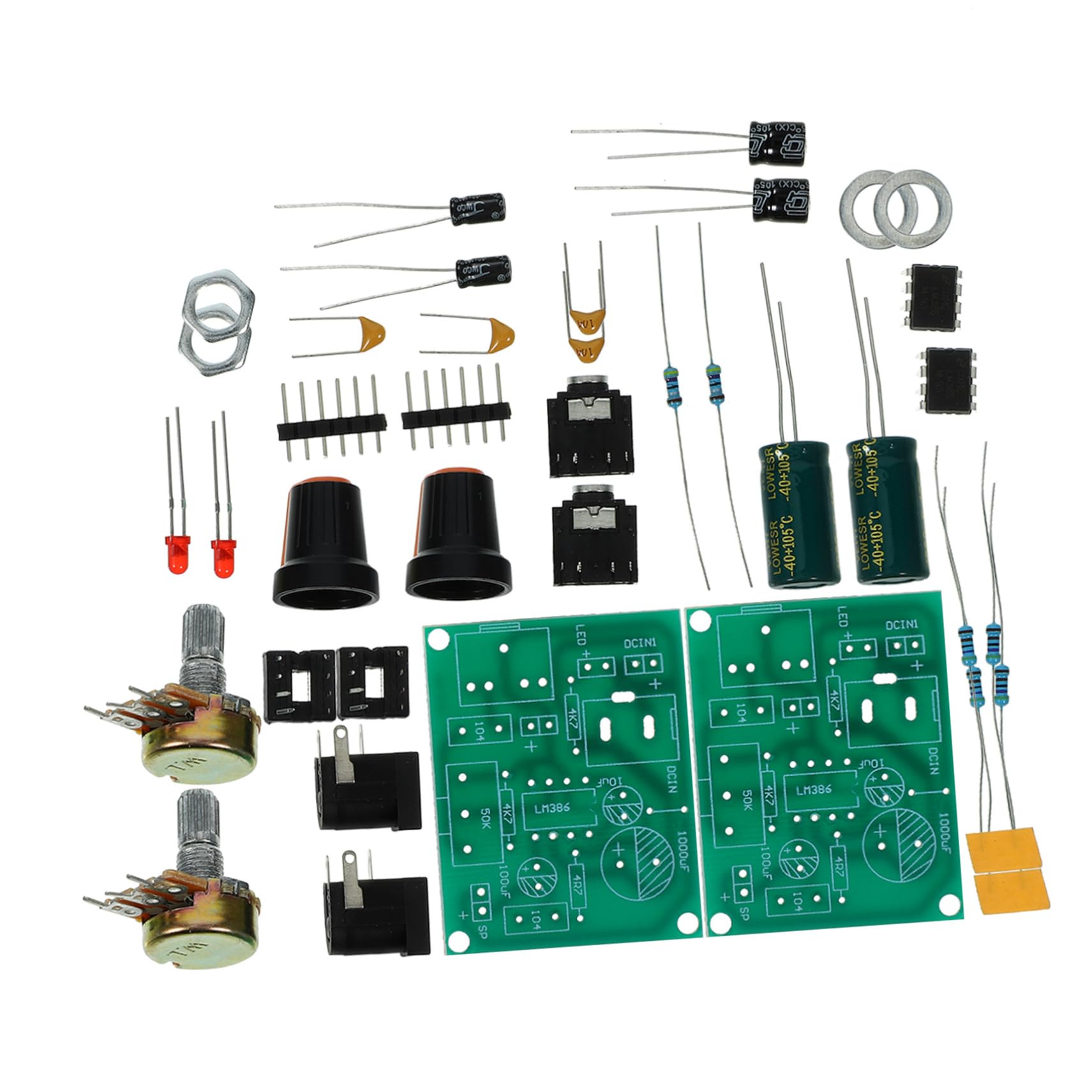STOBAZA 2 Pack Audio Amplifier Circuit Board Power Amp Module 3-12v Mini Stereo Amp for Soldering Practice Kit