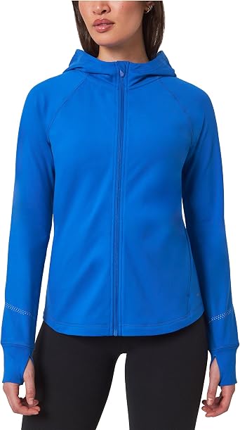Mondetta Womens Active Full Zip Jacket, Blue, M