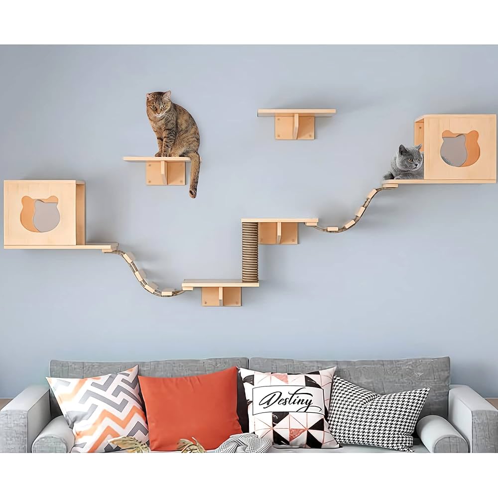 ★レアロー★[800X400X1200] CAT SHELVING キャットシェルビン★ Amazon.com: Kitty City Wooden Cat Shelves with 3 Steps