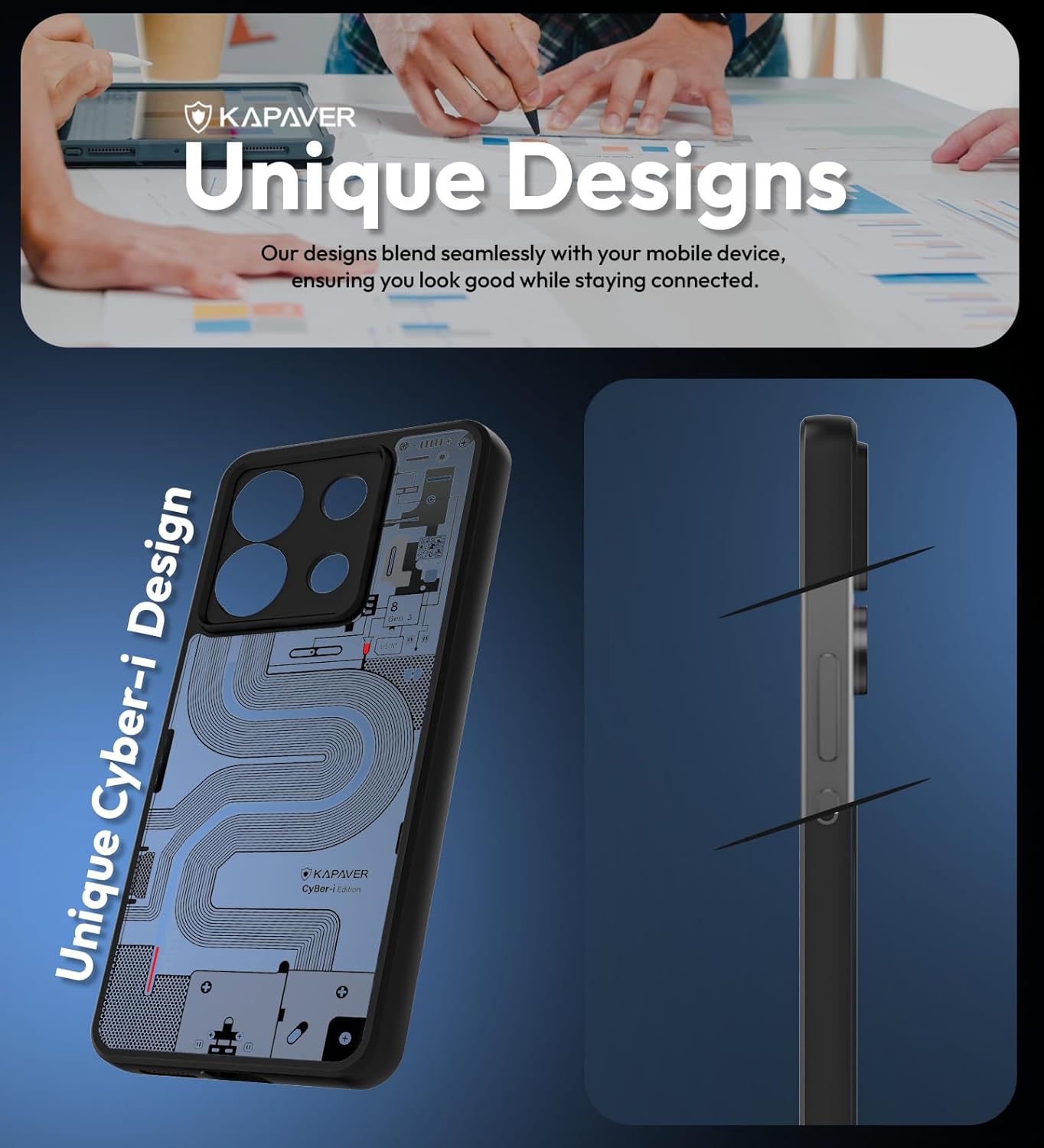 KAPAVER Cyber-i Edition Back Cover Case Compatible with Redmi Note 13 Pro (PC+TPU) (Cyber-i Black) KAPAVER Cyber-i Edition Back Cover Case Compatible with Redmi Note 13 Pro (PC+TPU) (Cyber-i Black)