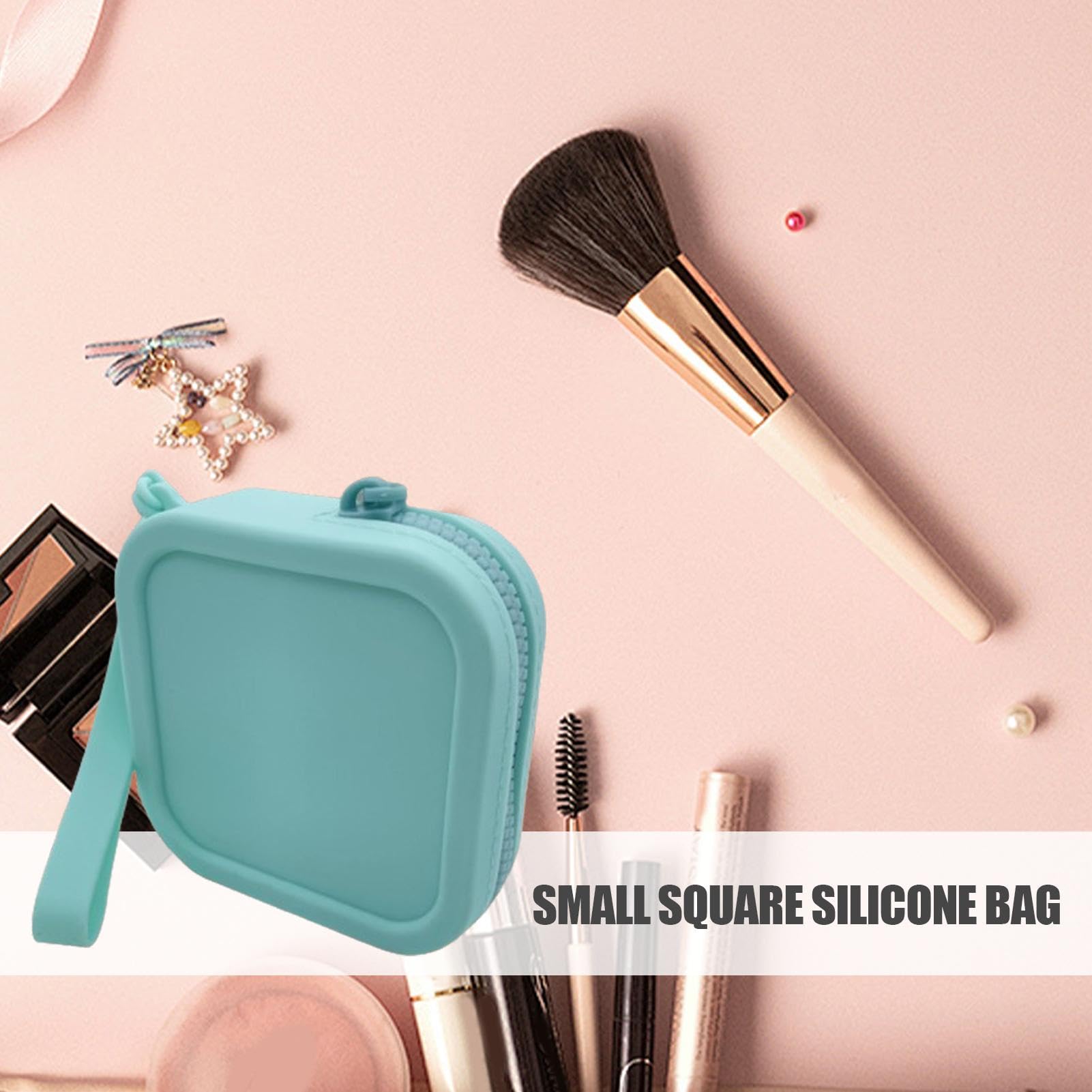 Monedero portátil, Monedero de Silicona, Monedero de Maquillaje, Cartera compacta con Cremallera, Cartera de tamaño de Viaje para Mujeres, niñas, Adolescentes, Accesorios de Maquillaje para