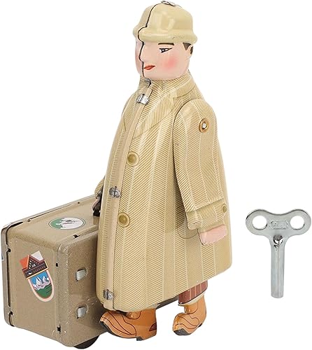 Juguete de cuerda para arriba, juguete de viaje que camina nostálgico, retro, juguete de relojería para adultos, colección de hojalata, juguete de