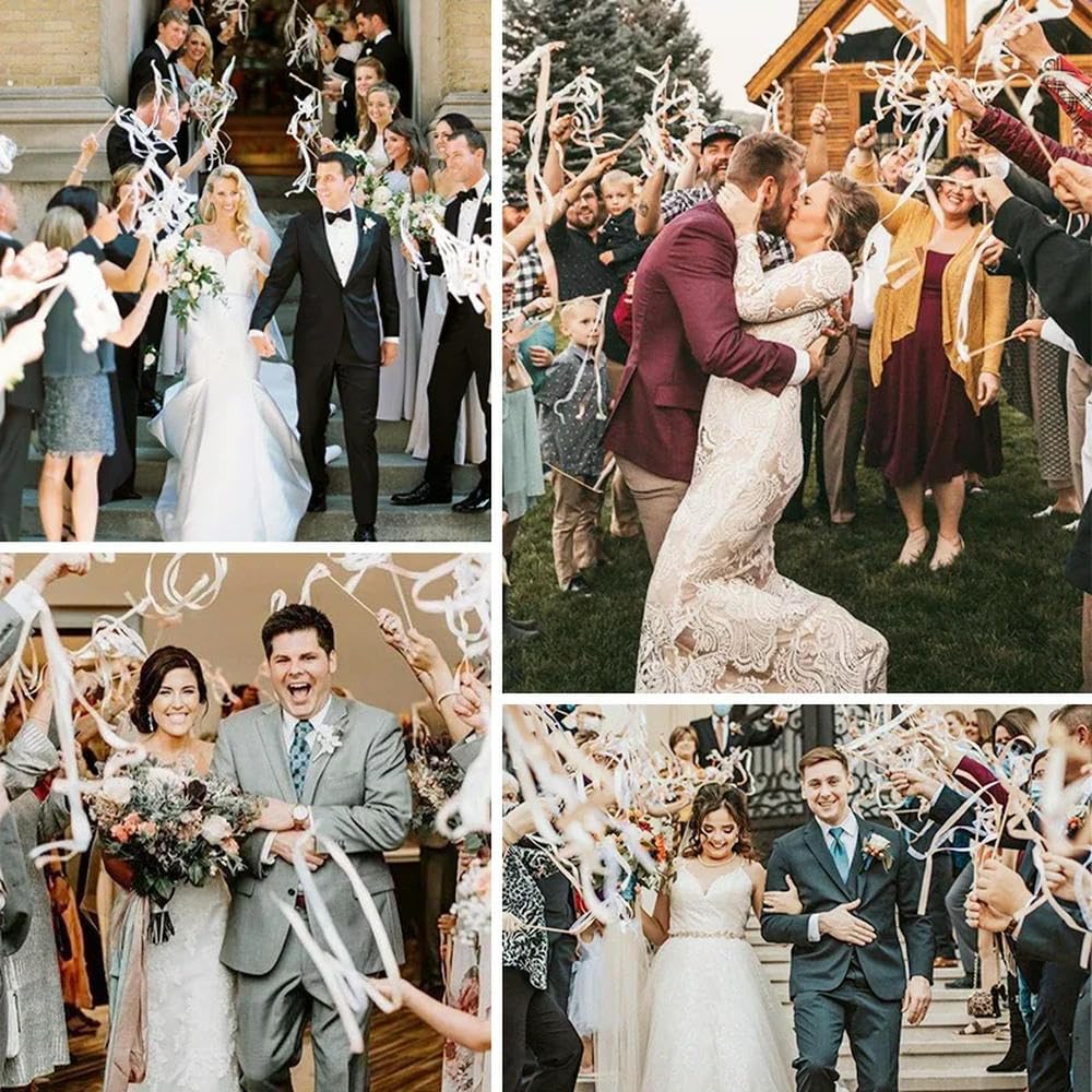 Varitas con Cintas para Boda, serpentinas con Campana, Varita de Hada de Seda con luz LED, Brillan en la Oscuridad, Recuerdos para animar Fiestas de cumpleaños y Bodas