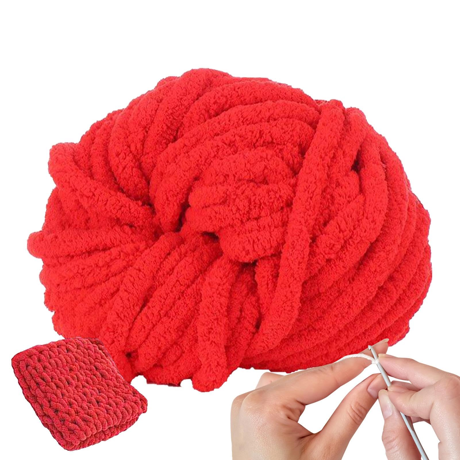Generic Super Chunky Chenille Soft Wool Yarn for Knitting & Crochet, Multi-Colored, 27m x 2cm, 240-250g, Compatible with 25mm/20mm Hook/Needle