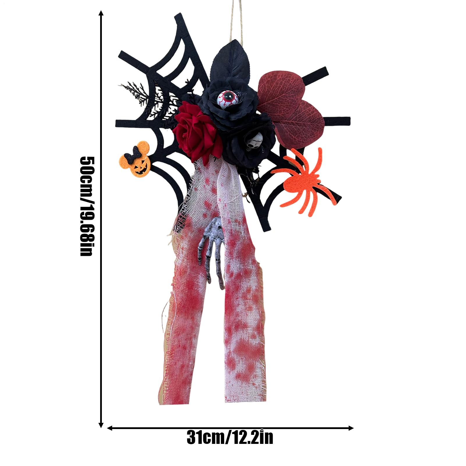 Spinnennetz-Dekoration Rosen-Totenkopf furchterregendes Halloween Ornament