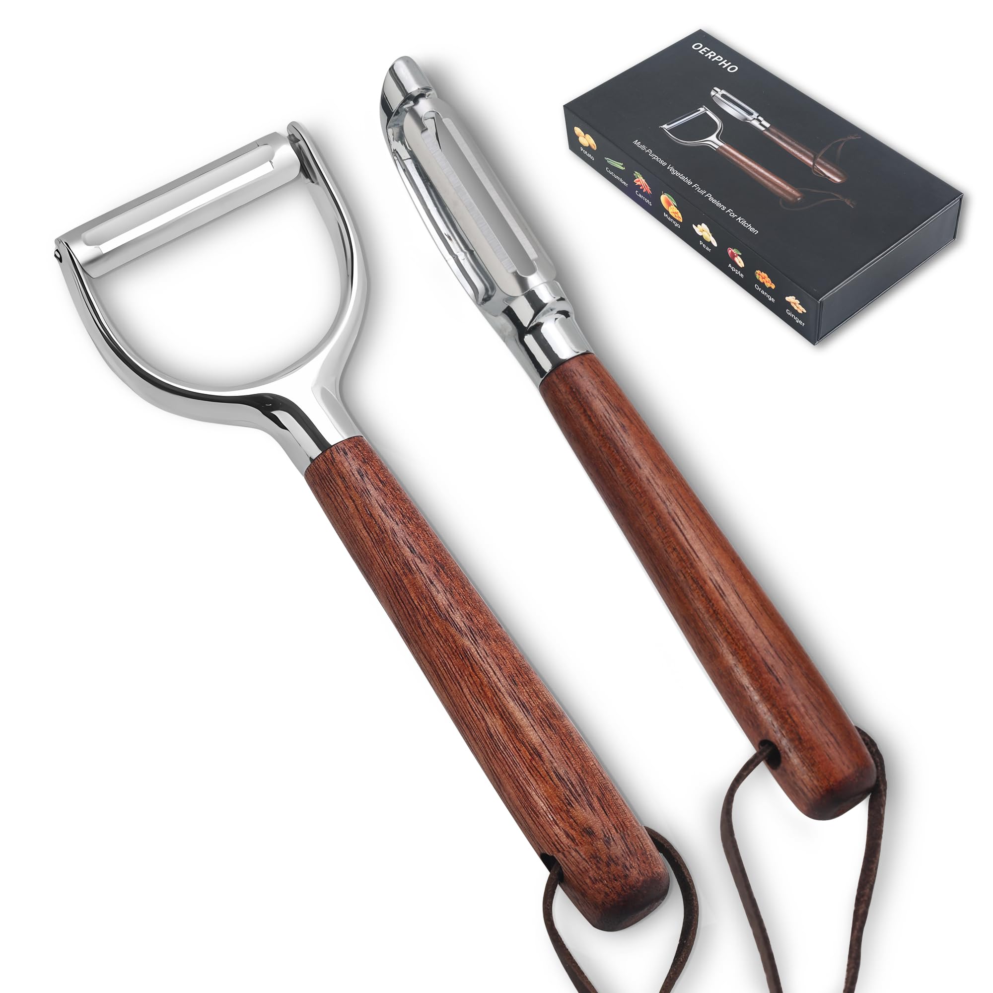 OERPHO Vegetable Peeler, Premium Y-Shaped and I-Shaped Stainless Steel Potato Peelers Set
