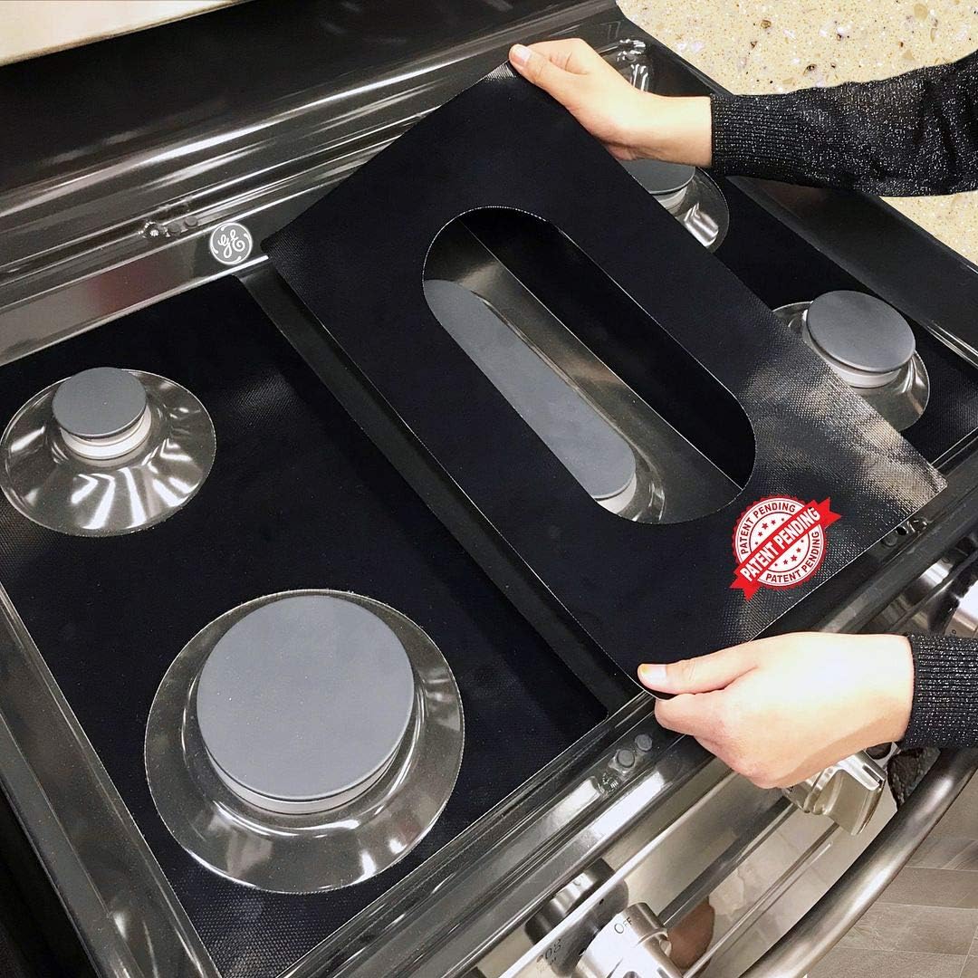 Premium Plus Stove Protectors for GE Gas Range Model JGB660EEJES, Custom Cut, Easy to Clean Stove Liner, Made in the USA.