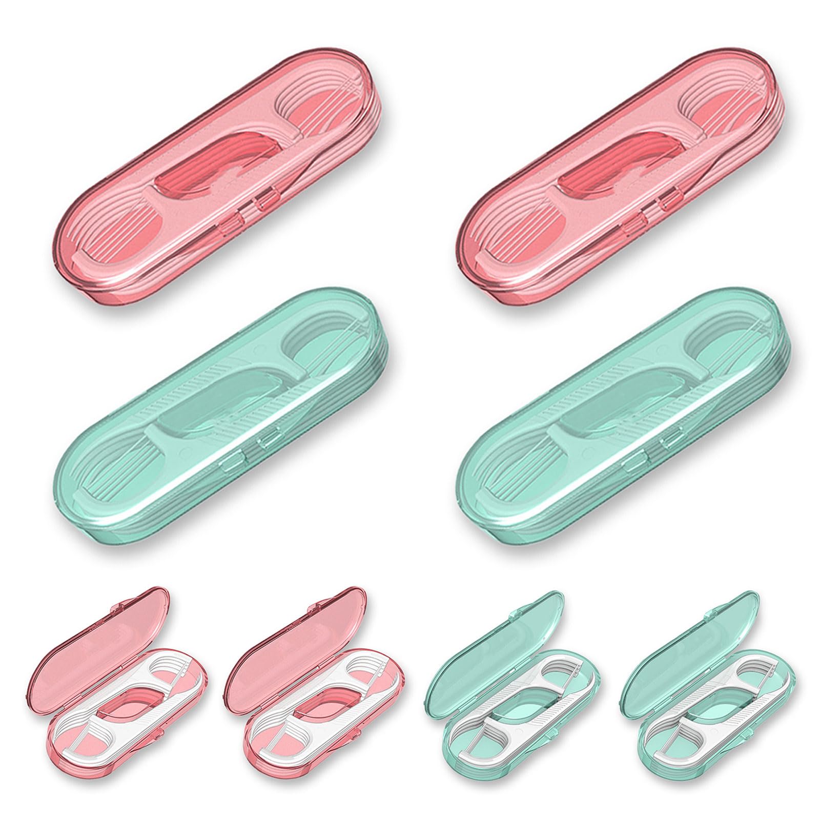 AOCEAN Dental Floss Picks - Travel Floss with Toothpicks - Professional Threader Flossers with 4 Storage Cases -