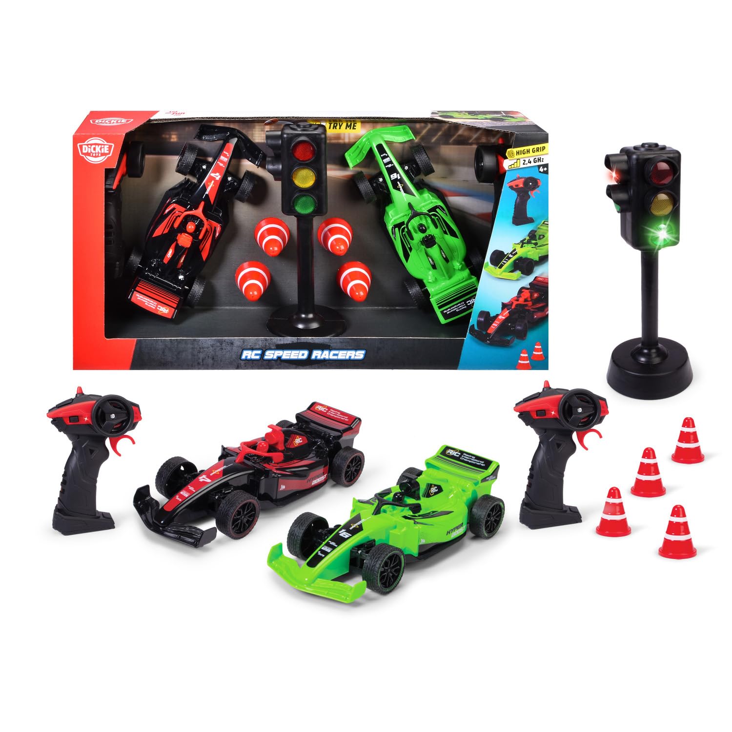 Dickie Toys RC Speed Racers Set 2 zdalnie sterowane samochody wyścigowe 18 cm