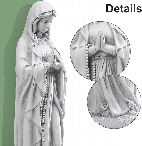 Miniatura 5 de TOETOL Estatua de la Virgen María Rezando de 29.9 Pulgadas de Alto Decoraciones Religiosas para Jardín Exterior Estatua en Liquidación para