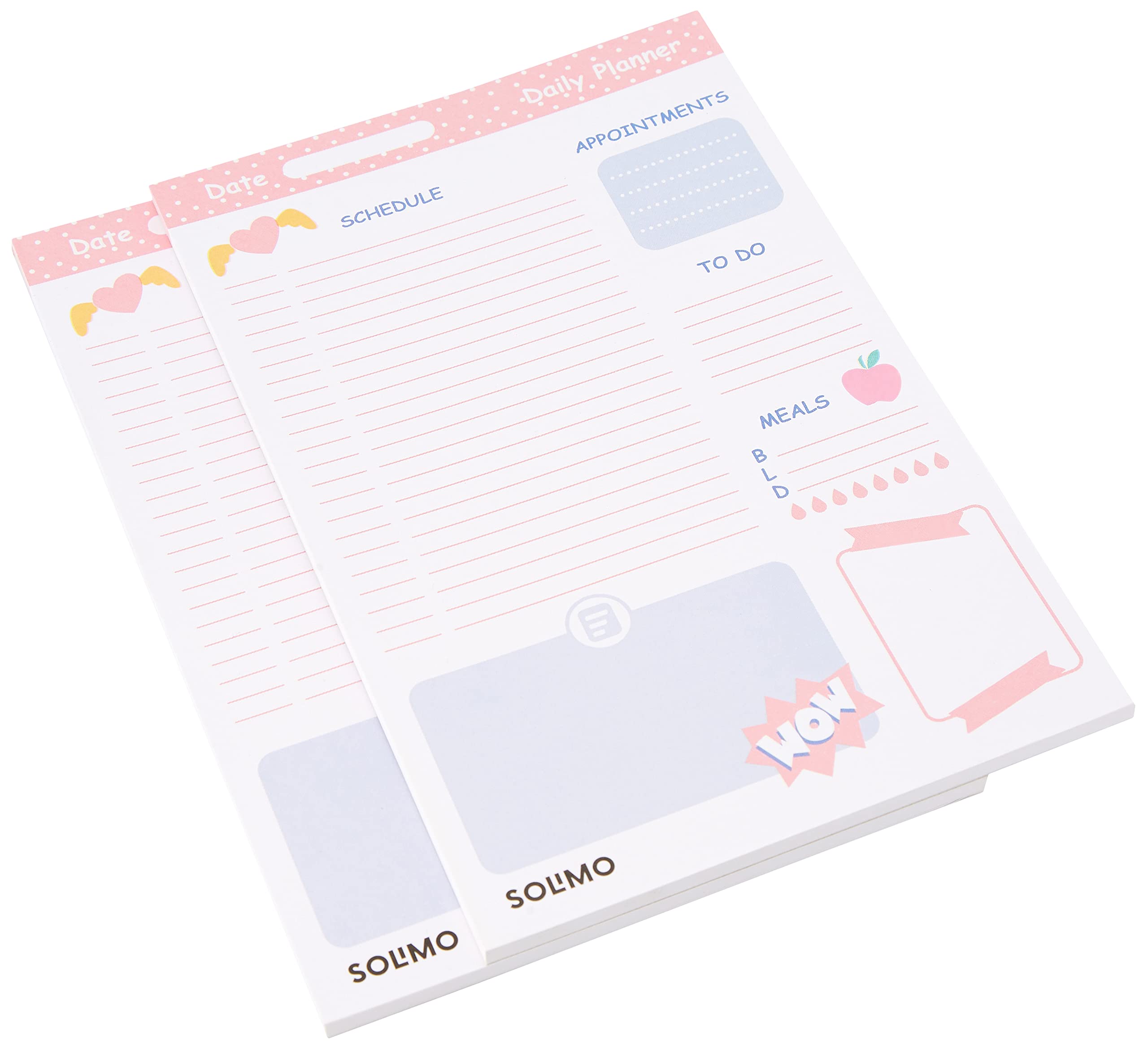 Amazon Brand - Solimo Notepad, 50 Tear-Off Sheets, For Boys & Girls, Pack Of 2