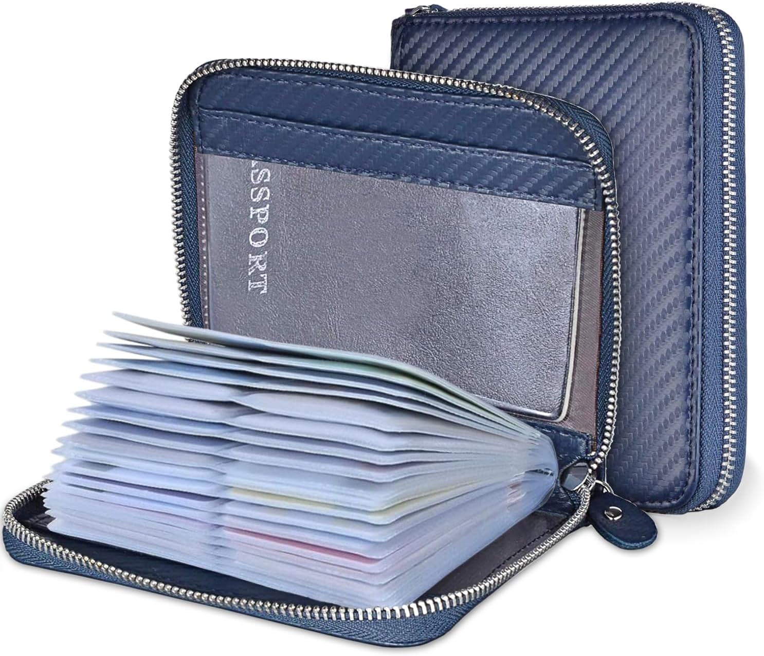 Credit Card Holder Wallet Large Leather Passport Case 42 Card Slots