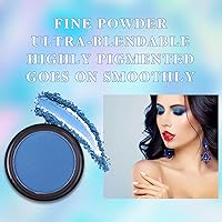 Vista 5 de MEICOLY Sombra de ojos color crema mate azul, sombra de ojos natural en polvo prensado, sombra mate atrevida para párpados para SFX Halloween