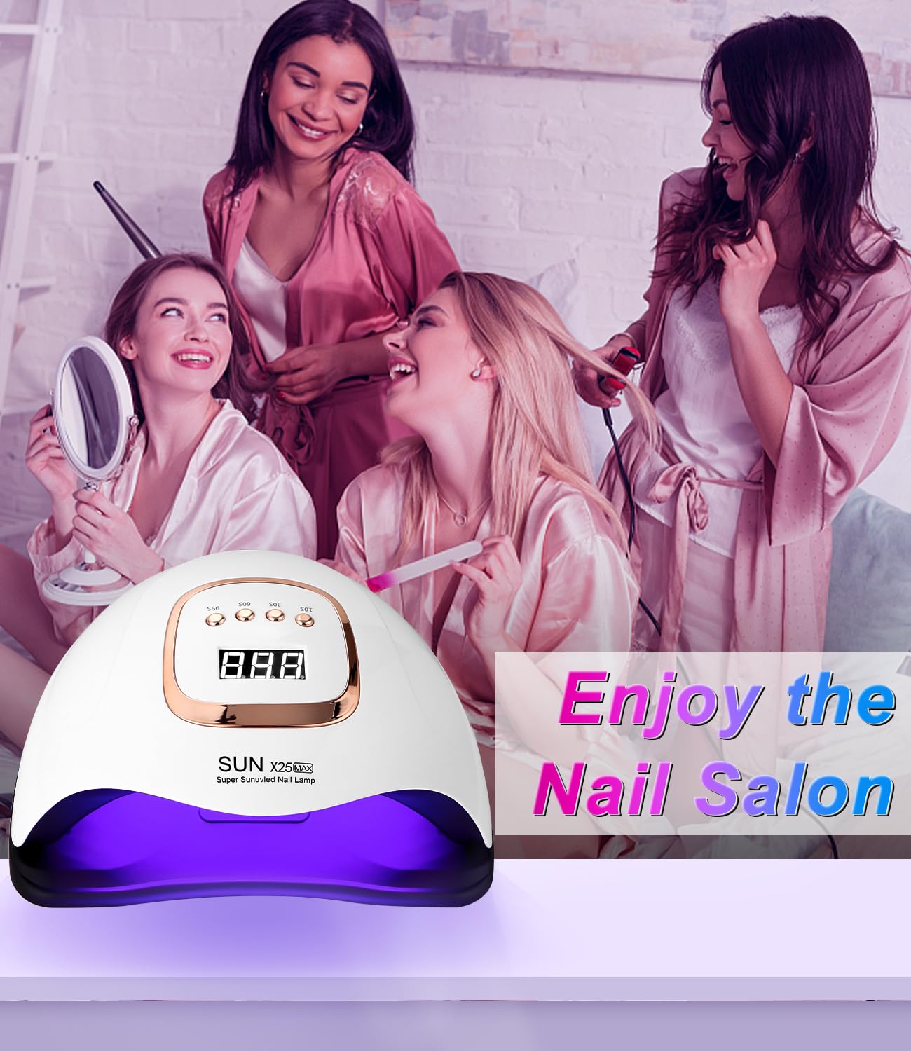 Lampada UV LED Unghie, 380W Professionale Semipermanente Curare Rapidamente Pedicure Fornetto Unghie per Tutti i Smalti, Automatico Sensore e Schermo 4 Timer per Manicure a Casa e in Salone