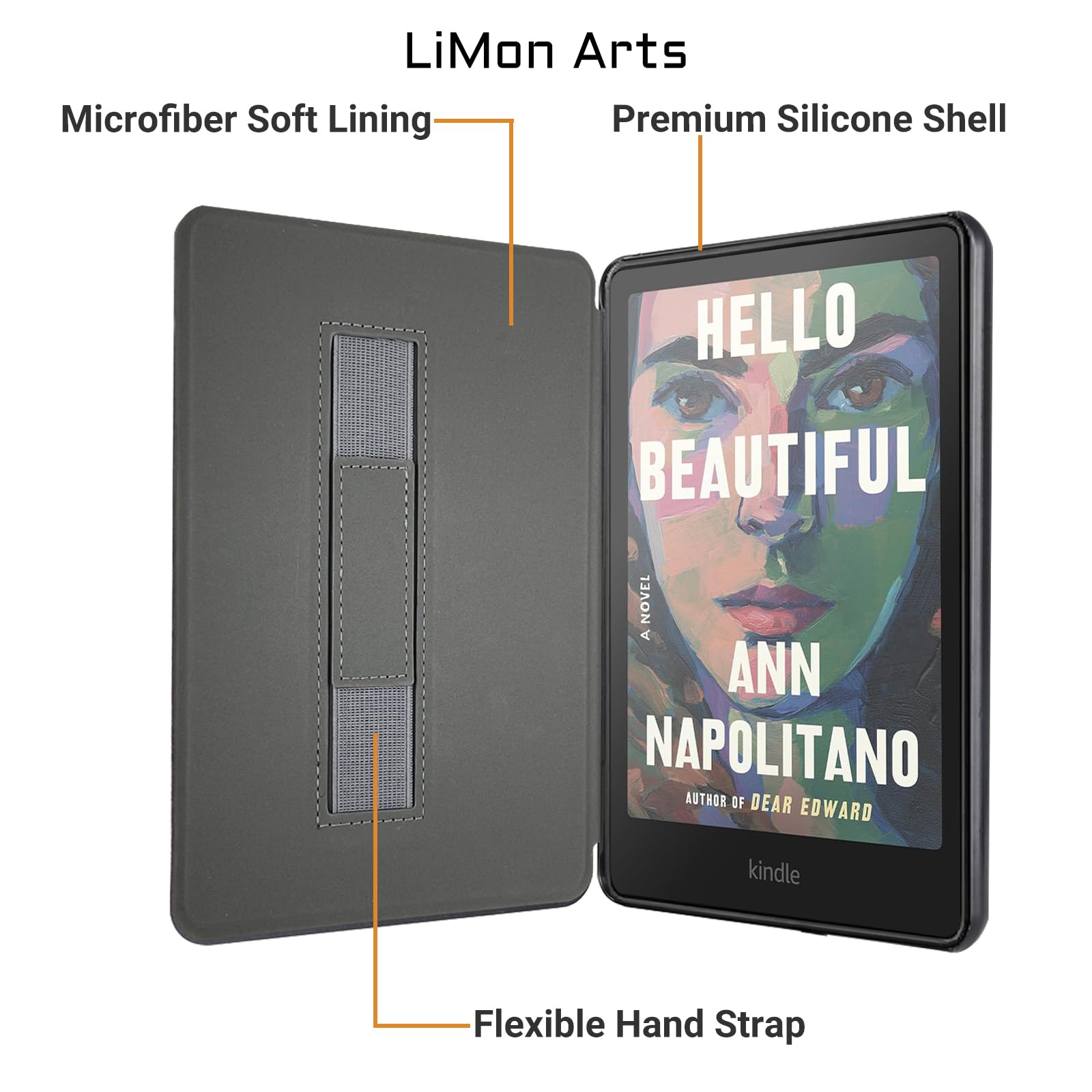 Schutzhülle für alle Kindle Paperwhite 12. Generation 2024 / Kindle Colorsoft Signature Edition, niedliche Hülle mit Handschlaufe, PU-Leder, für Damen, automatische Wake-/Sleep-Funktion,