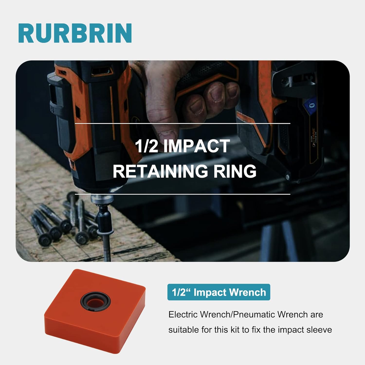 (10 Sets) 1/2" Impact Wrench Retaining Rings with O-Ring, Compatible with Electric/Pneumatic Wrench, Including Retainer Ring Anvil Install Tool