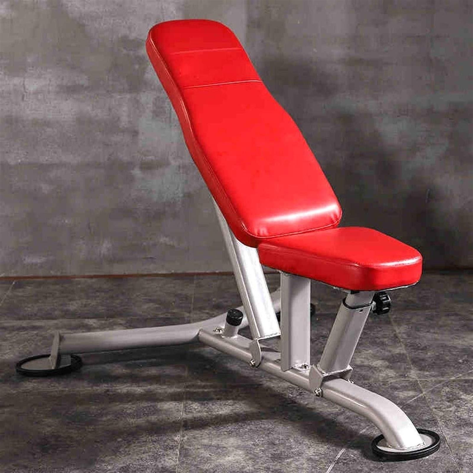 Panca con manubri, Panca per Pesi, Panca per Pesi Regolabile, Panca per Sit-up, Portatile, per Esercizi, Fitness, Allenamento, Panca inclinata, Rosso