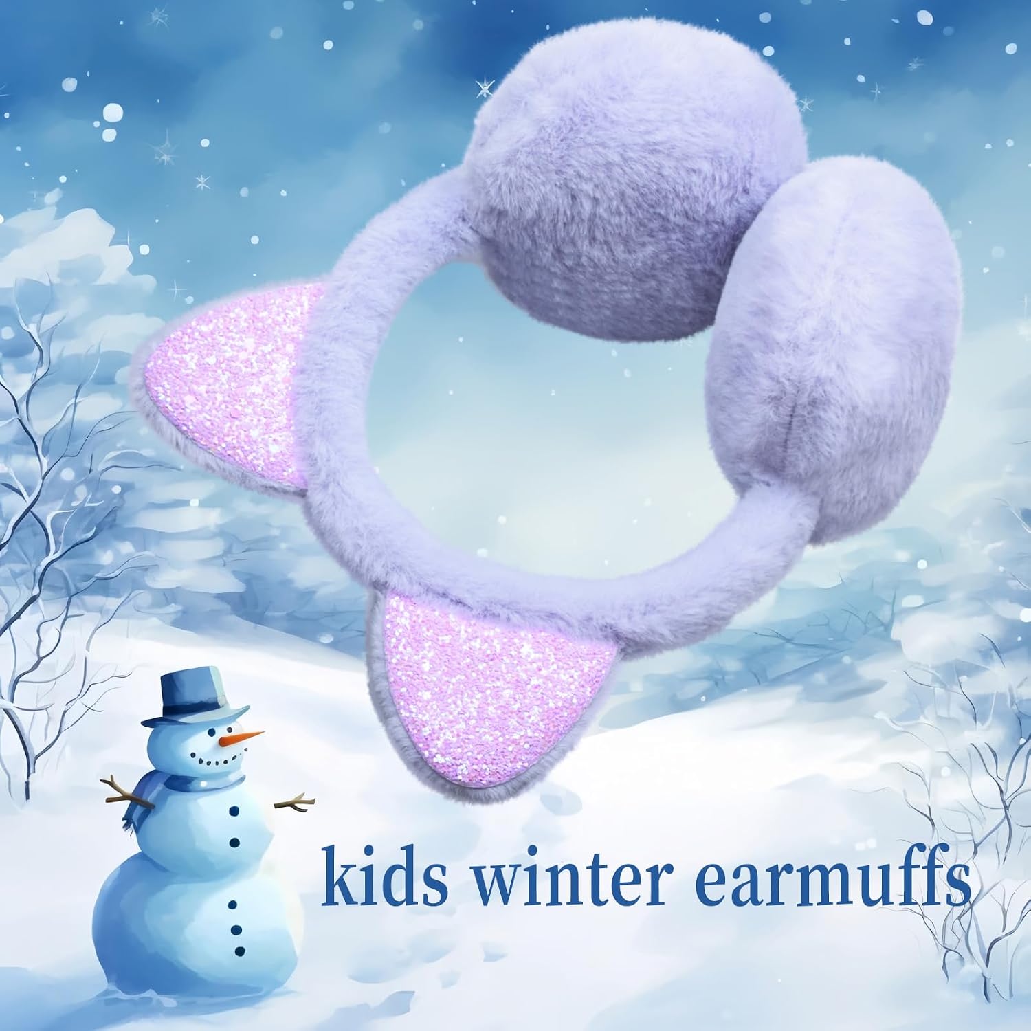 Winter Earmuffs for Kids - Cute Animal Plush Warm Faux Fur Ear muffs with Cat Ear